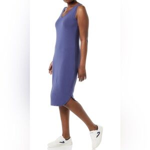 Women's Jersey Regular-Fit Sleeveless v-Neck Midi Dress MEDIUM